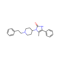 Cc1c(-c2ccccc2)[nH]c(=O)n1C1CCN(CCc2ccccc2)CC1 ZINC000000592274