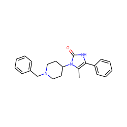 Cc1c(-c2ccccc2)[nH]c(=O)n1C1CCN(Cc2ccccc2)CC1 ZINC000000019659