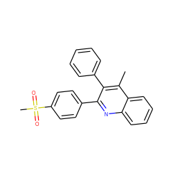 Cc1c(-c2ccccc2)c(-c2ccc(S(C)(=O)=O)cc2)nc2ccccc12 ZINC000045366716