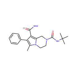 Cc1c(-c2ccccc2)c(C(N)=O)c2n1CCN(C(=O)NC(C)(C)C)C2 ZINC000199016328