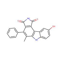 Cc1c(-c2ccccc2)c2c(c3c1[nH]c1ccc(O)cc13)C(=O)NC2=O ZINC000034804077