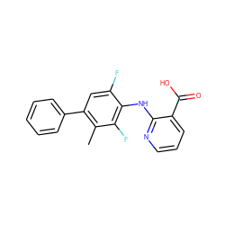 Cc1c(-c2ccccc2)cc(F)c(Nc2ncccc2C(=O)O)c1F ZINC000043196569