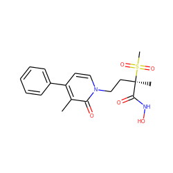 Cc1c(-c2ccccc2)ccn(CC[C@](C)(C(=O)NO)S(C)(=O)=O)c1=O ZINC000084618992