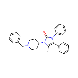 Cc1c(-c2ccccc2)n(-c2ccccc2)c(=O)n1C1CCN(Cc2ccccc2)CC1 ZINC000013799197