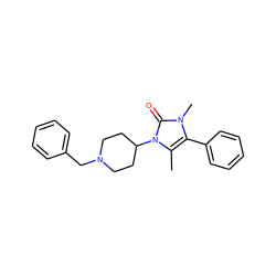 Cc1c(-c2ccccc2)n(C)c(=O)n1C1CCN(Cc2ccccc2)CC1 ZINC000000592273