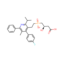 Cc1c(-c2ccccc2)nc(C(C)C)c(CC[P@](=O)(O)C[C@H](O)CC(=O)O)c1-c1ccc(F)cc1 ZINC000026671825