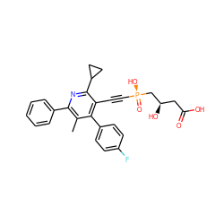 Cc1c(-c2ccccc2)nc(C2CC2)c(C#C[P@](=O)(O)C[C@H](O)CC(=O)O)c1-c1ccc(F)cc1 ZINC000026670073