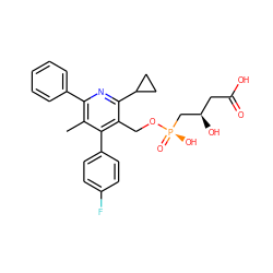 Cc1c(-c2ccccc2)nc(C2CC2)c(CO[P@](=O)(O)C[C@H](O)CC(=O)O)c1-c1ccc(F)cc1 ZINC000026673666