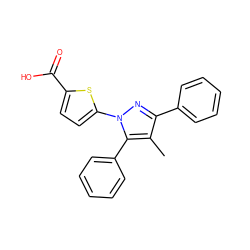 Cc1c(-c2ccccc2)nn(-c2ccc(C(=O)O)s2)c1-c1ccccc1 ZINC000103249877