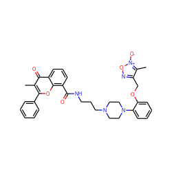 Cc1c(-c2ccccc2)oc2c(C(=O)NCCCN3CCN(c4ccccc4OCc4no[n+]([O-])c4C)CC3)cccc2c1=O ZINC000027209674