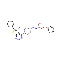 Cc1c(-c2ccccc2)sc2ncnc(N3CCC(NC[C@H](O)COc4ccccc4)CC3)c12 ZINC000064540922