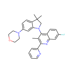 Cc1c(-c2ccccn2)nc2cc(F)ccc2c1N1CC(C)(C)c2ccc(N3CCOCC3)cc21 ZINC000095553409