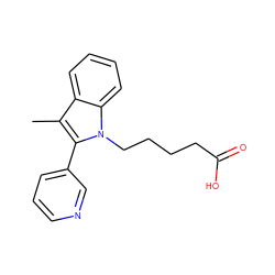 Cc1c(-c2cccnc2)n(CCCCC(=O)O)c2ccccc12 ZINC000013737322