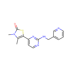 Cc1c(-c2ccnc(NCc3cccnc3)n2)sc(=O)n1C ZINC000072136638