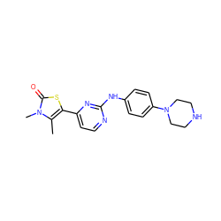 Cc1c(-c2ccnc(Nc3ccc(N4CCNCC4)cc3)n2)sc(=O)n1C ZINC000058650237