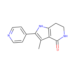 Cc1c(-c2ccncc2)[nH]c2c1C(=O)NCC2 ZINC000013979510