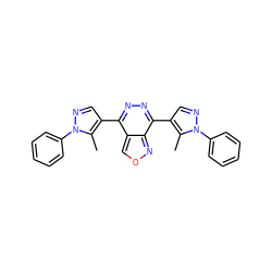 Cc1c(-c2nnc(-c3cnn(-c4ccccc4)c3C)c3nocc23)cnn1-c1ccccc1 ZINC001772658037