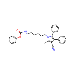 Cc1c(C#N)c(-c2ccccc2)c(-c2ccccc2)n1CCCCCCNC(=O)Oc1ccccc1 ZINC000473120445