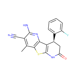 Cc1c(C#N)c(N)nc2c3c(sc12)NC(=O)C[C@@H]3c1ccccc1F ZINC000020029528