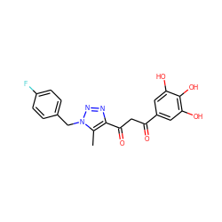 Cc1c(C(=O)CC(=O)c2cc(O)c(O)c(O)c2)nnn1Cc1ccc(F)cc1 ZINC000102973686