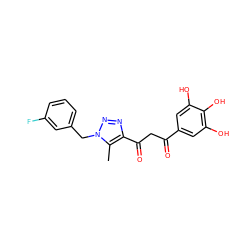 Cc1c(C(=O)CC(=O)c2cc(O)c(O)c(O)c2)nnn1Cc1cccc(F)c1 ZINC000102899448