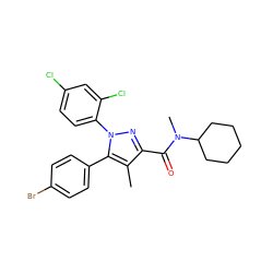 Cc1c(C(=O)N(C)C2CCCCC2)nn(-c2ccc(Cl)cc2Cl)c1-c1ccc(Br)cc1 ZINC000013472852