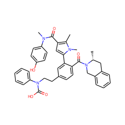 Cc1c(C(=O)N(C)c2ccc(O)cc2)cc(-c2cc(CCN(C(=O)O)c3ccccc3)ccc2C(=O)N2Cc3ccccc3C[C@H]2C)n1C ZINC000261191697