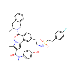 Cc1c(C(=O)N(C)c2ccc(O)cc2)cc(-c2cc(CCNS(=O)(=O)CCc3ccc(F)cc3)ccc2C(=O)N2Cc3ccccc3C[C@H]2C)n1C ZINC000261169725