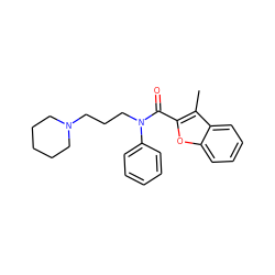 Cc1c(C(=O)N(CCCN2CCCCC2)c2ccccc2)oc2ccccc12 ZINC000095558674