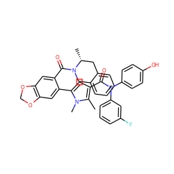 Cc1c(C(=O)N(c2ccc(O)cc2)c2cccc(F)c2)cc(-c2cc3c(cc2C(=O)N2Cc4ccccc4C[C@H]2C)OCO3)n1C ZINC000261101928