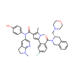 Cc1c(C(=O)N(c2ccc(O)cc2)c2cnc3c(c2)CCN3C)cc(-c2cc(F)ccc2C(=O)N2Cc3ccccc3C[C@H]2CN2CCOCC2)n1C ZINC000261154314