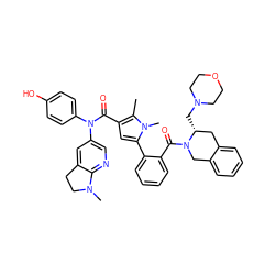 Cc1c(C(=O)N(c2ccc(O)cc2)c2cnc3c(c2)CCN3C)cc(-c2ccccc2C(=O)N2Cc3ccccc3C[C@H]2CN2CCOCC2)n1C ZINC000261115698