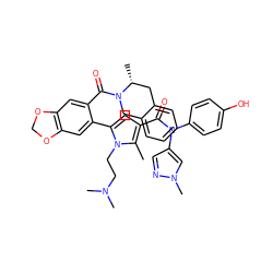 Cc1c(C(=O)N(c2ccc(O)cc2)c2cnn(C)c2)cc(-c2cc3c(cc2C(=O)N2Cc4ccccc4C[C@H]2C)OCO3)n1CCN(C)C ZINC000261112057