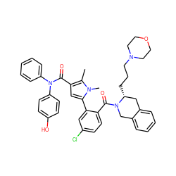 Cc1c(C(=O)N(c2ccccc2)c2ccc(O)cc2)cc(-c2cc(Cl)ccc2C(=O)N2Cc3ccccc3C[C@H]2CCCN2CCOCC2)n1C ZINC000261121360