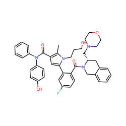 Cc1c(C(=O)N(c2ccccc2)c2ccc(O)cc2)cc(-c2cc(F)ccc2C(=O)N2Cc3ccccc3C[C@H]2CN2CCOCC2)n1CCCO ZINC000261126909