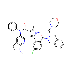 Cc1c(C(=O)N(c2ccccc2)c2cnc3c(c2)CCN3C)cc(-c2cc(Cl)ccc2C(=O)N2Cc3ccccc3C[C@H]2CN2CCOCC2)n1C ZINC000261145850