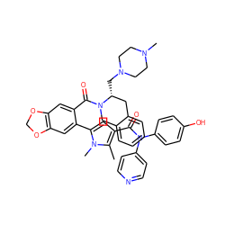 Cc1c(C(=O)N(c2ccncc2)c2ccc(O)cc2)cc(-c2cc3c(cc2C(=O)N2Cc4ccccc4C[C@H]2CN2CCN(C)CC2)OCO3)n1C ZINC000261191827