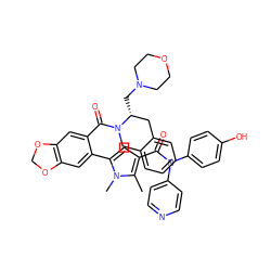 Cc1c(C(=O)N(c2ccncc2)c2ccc(O)cc2)cc(-c2cc3c(cc2C(=O)N2Cc4ccccc4C[C@H]2CN2CCOCC2)OCO3)n1C ZINC000261085366