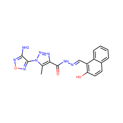 Cc1c(C(=O)N/N=C/c2c(O)ccc3ccccc23)nnn1-c1nonc1N ZINC000003098388