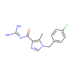 Cc1c(C(=O)N=C(N)N)ncn1Cc1ccc(Cl)cc1 ZINC000066098810