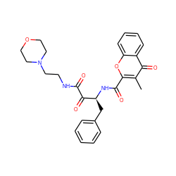 Cc1c(C(=O)N[C@@H](Cc2ccccc2)C(=O)C(=O)NCCN2CCOCC2)oc2ccccc2c1=O ZINC000028525151