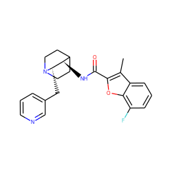 Cc1c(C(=O)N[C@@H]2C3CCN(CC3)[C@H]2Cc2cccnc2)oc2c(F)cccc12 ZINC000095580429