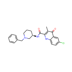 Cc1c(C(=O)N[C@@H]2CCCN(Cc3ccccc3)C2)[nH]c2ccc(Cl)cc2c1=O ZINC001772612936