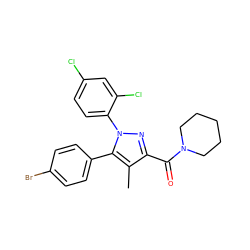 Cc1c(C(=O)N2CCCCC2)nn(-c2ccc(Cl)cc2Cl)c1-c1ccc(Br)cc1 ZINC000013679558