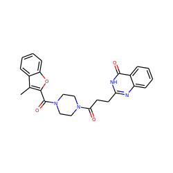 Cc1c(C(=O)N2CCN(C(=O)CCc3nc4ccccc4c(=O)[nH]3)CC2)oc2ccccc12 ZINC000103229414