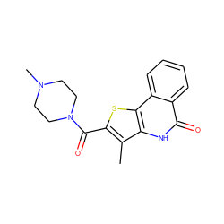 Cc1c(C(=O)N2CCN(C)CC2)sc2c1[nH]c(=O)c1ccccc12 ZINC000169352955