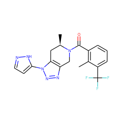 Cc1c(C(=O)N2Cc3nnn(-c4ccn[nH]4)c3C[C@H]2C)cccc1C(F)(F)F ZINC000222041350