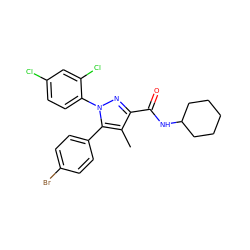 Cc1c(C(=O)NC2CCCCC2)nn(-c2ccc(Cl)cc2Cl)c1-c1ccc(Br)cc1 ZINC000013472851