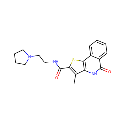 Cc1c(C(=O)NCCN2CCCC2)sc2c1[nH]c(=O)c1ccccc12 ZINC000169352962