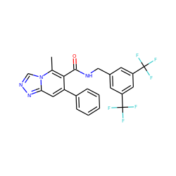 Cc1c(C(=O)NCc2cc(C(F)(F)F)cc(C(F)(F)F)c2)c(-c2ccccc2)cc2nncn12 ZINC000071318468